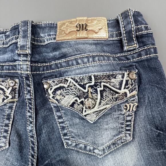 Miss Me Embroidered Pocket Bootcut Jeans 27 Mid Rise Denim Western Bling - Picture 1 of 10